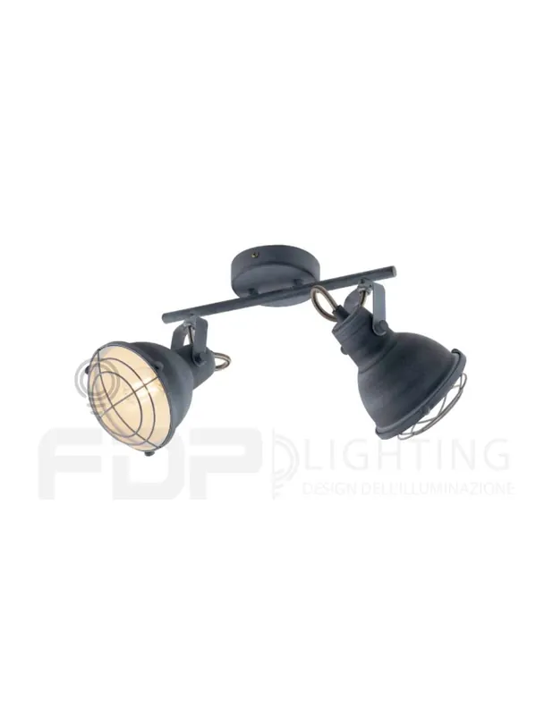 Applique illuminazione da parete grigio 2xE14 Pagamento Sicuro