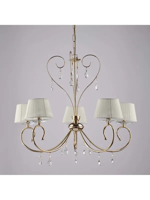 Bestseller Lampadario classico oro in cristallo a 5 luci luxury design swarovsky lgt 256