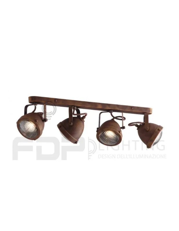 Barra in metallo applique ruggine 4xgu10 64cm Affare