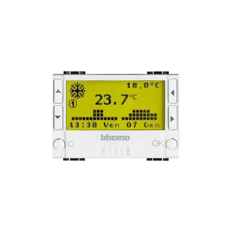 bticino living light cronotermostato a batterie giornaliero settimanale bianco 2 moduli bticino n4451 Must-Have