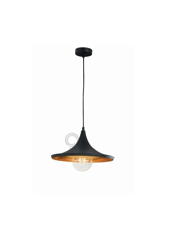 Sospensione nera 1xe27 35x18,5cm Soddisfatti O Rimborsati