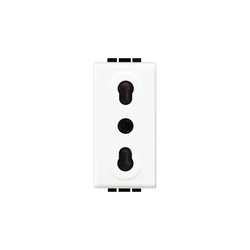 bticino living light presa 2p+t 10a 16a 250vac bipasso bivalente frutto incasso bianca bticino n4180 Saldi