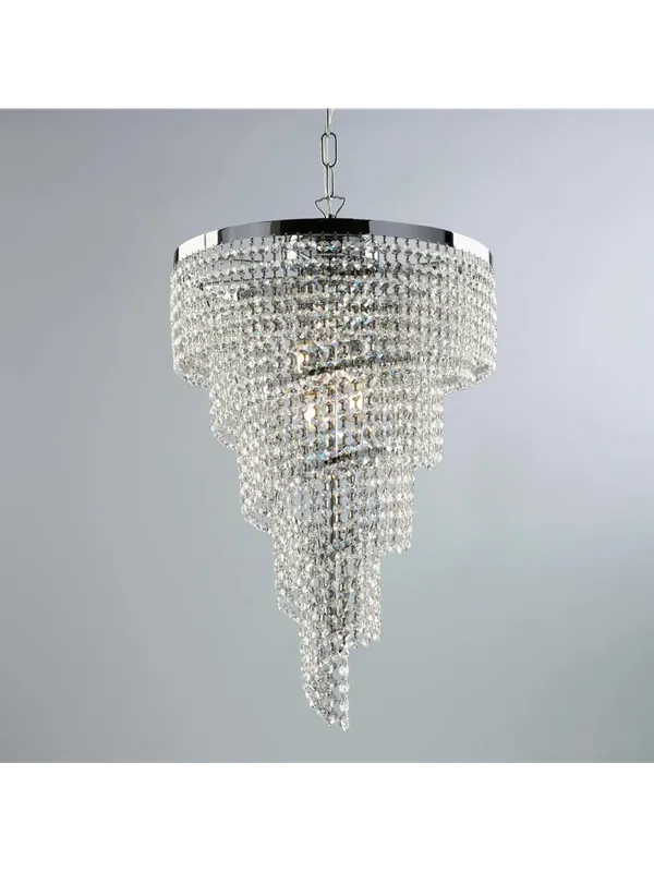 Prezzo Conveniente Lampadario moderno spirale in cristallo 10 luci luxury design swarovsky lgt 233
