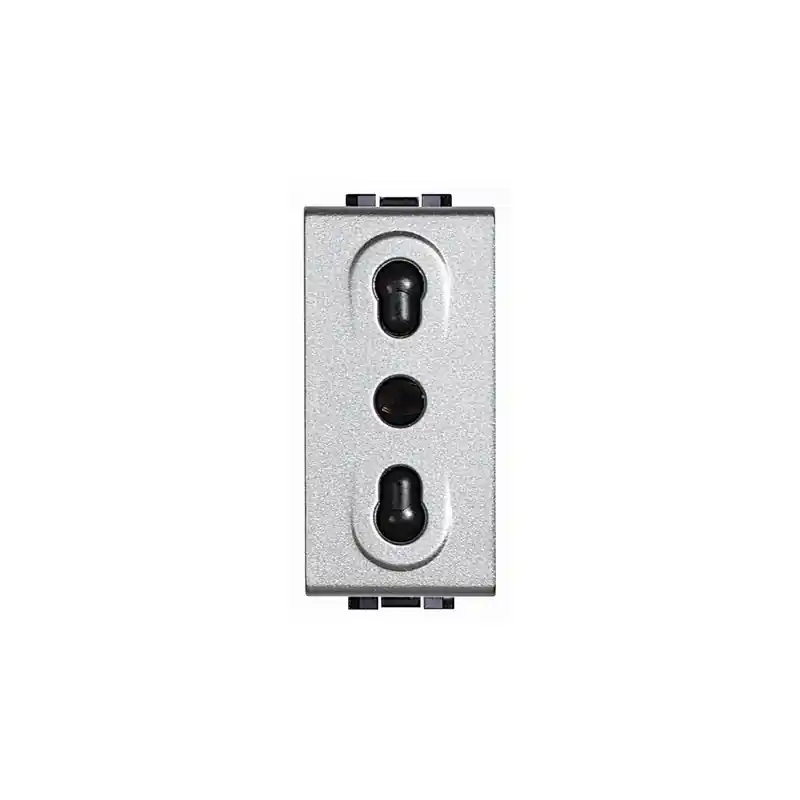 bticino living light tech presa 2p+t 10a 16a bipasso bivalente incasso grigia chiara frutto bticino nt4180 Reso Gratuito