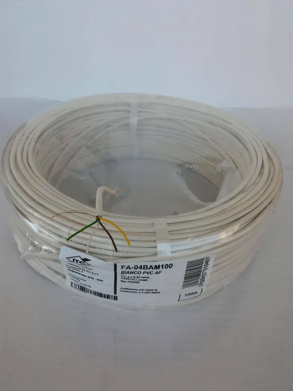 Acquista Ora ITC 100MT CAVO ALLARME SCHERMATO 4 CONDUTTORI SENZA ALIMENTAZIONE 4X0.22 MM FA-04BAM100