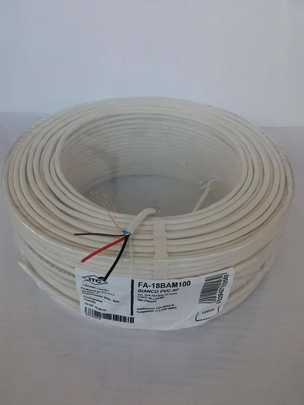 Prezzo Ridotto ITC 100 METRI CAVO ALLARME SCHERMATO 4 CONDUTTORI 2X0,75+2X0,22 FA-18BAM100
