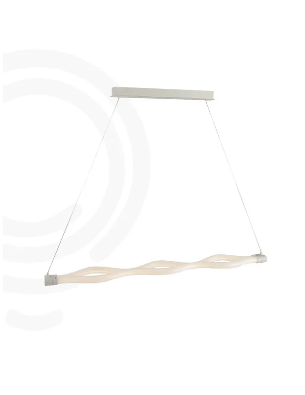 Sospensione led bianco in acrilico e metallo 40w 5800lm 4000k 150x102x15cm Novità