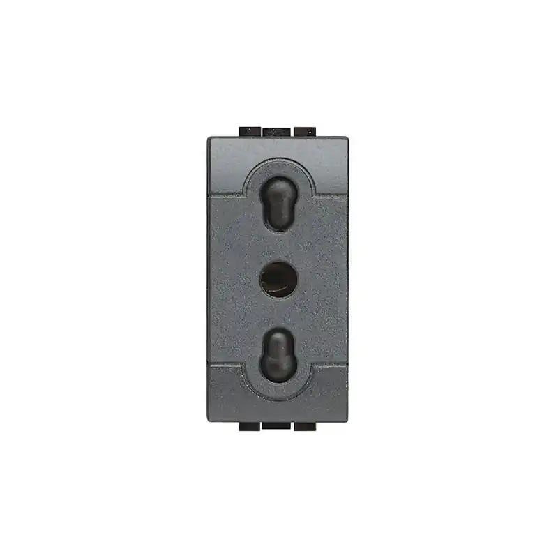 bticino living international presa 2p+t 10a 16a bipasso bivalente incasso 1 modulo antracite frutto bticino l4180 Prezzo Basso