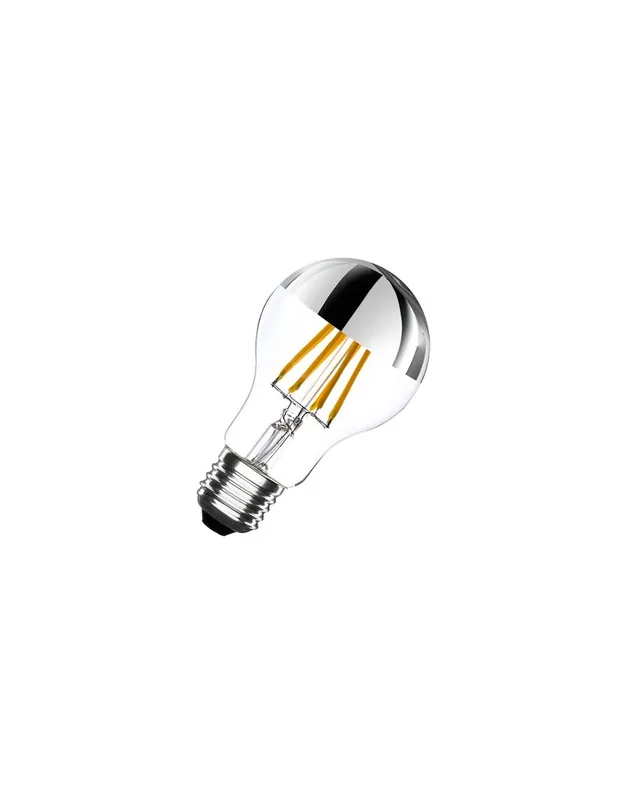Lampada sfera cupola argentata e27 led 53w 7w 680lm shot 2700k Esclusivo