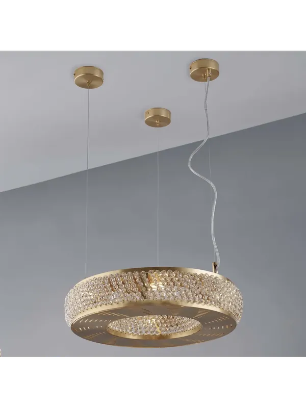 Nuovo Arrivo Lampadario moderno oro satinato design swarovsky a 6 luci luxury lgt 204