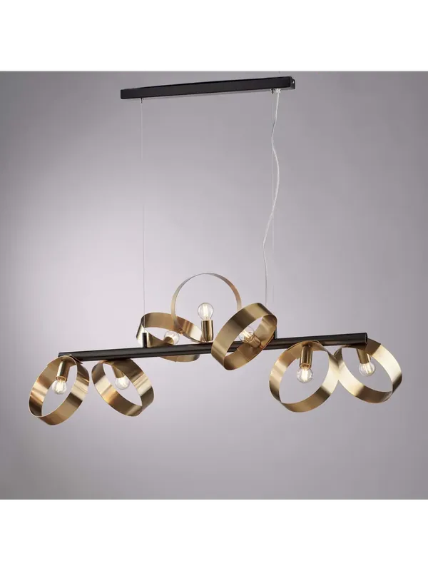 Più Venduto Lampadario moderno design metallo nero e oro a 7 luci luxury lgt 203