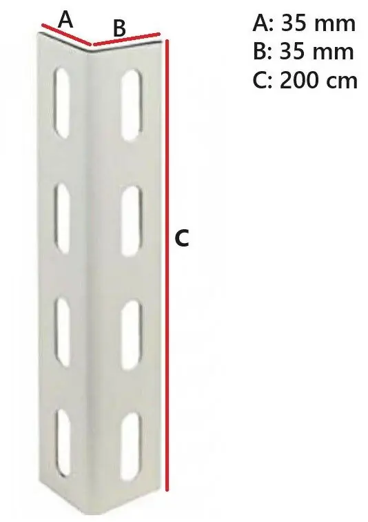 Bestseller Montante angolare in acciaio verniciato per scaffali 35x35 mm, altezza 200 cm