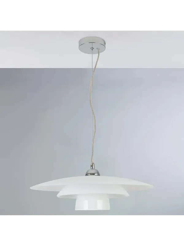 Spedizione Espresso Lampadario a sospensione moderno design vetro bianco a 1 luce luxury lgt 197