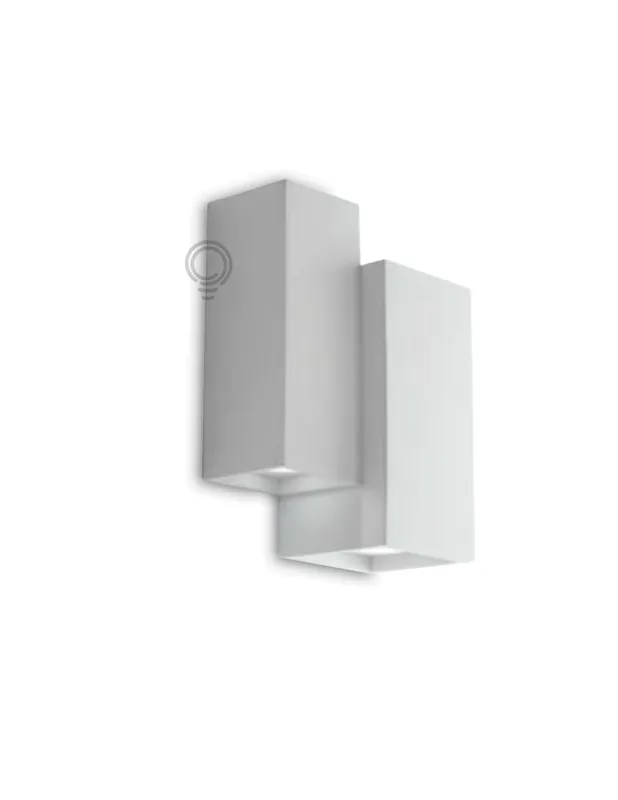 Super Prezzo Applique da parete in gesso bianco verniciabile 4 x gu10 rettangolare