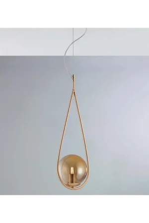 Vendita Finale Lampadario a sospensione moderno oro satinato con sfere a 1 luce luxury lgt 168