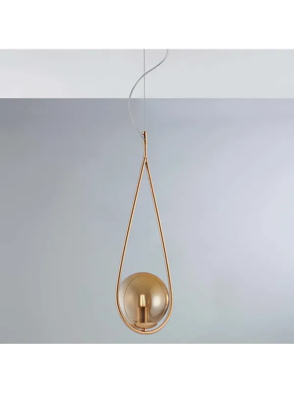 Vendita Finale Lampadario a sospensione moderno oro satinato con sfere a 1 luce luxury lgt 168
