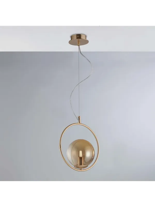Quantità Limitata Lampadario a sospensione moderno oro satinato con sfere a 1 luce luxury lgt 166