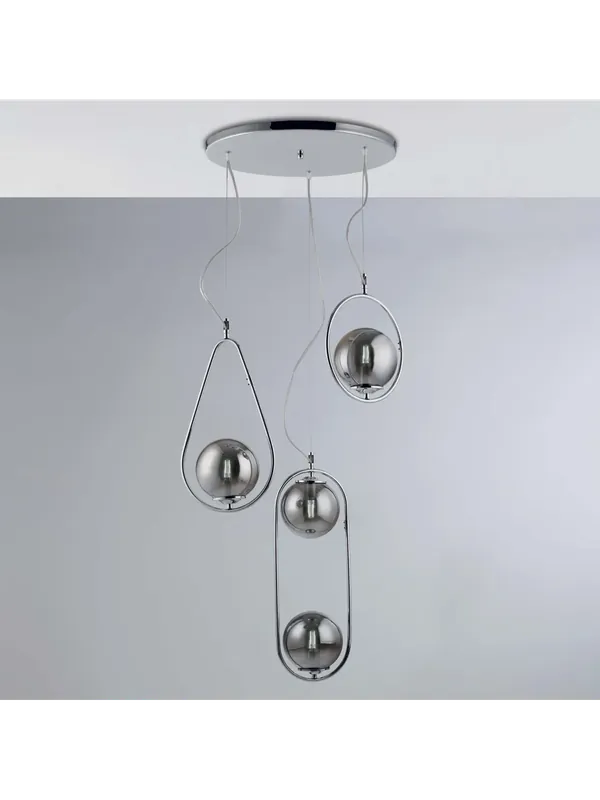 Ordina Subito Lampadario moderno cromato con sfere a 4 luci luxury lgt 164