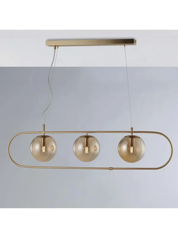 Più Venduto Lampadario moderno oro satinato con sfere a 3 luci luxury lgt 163