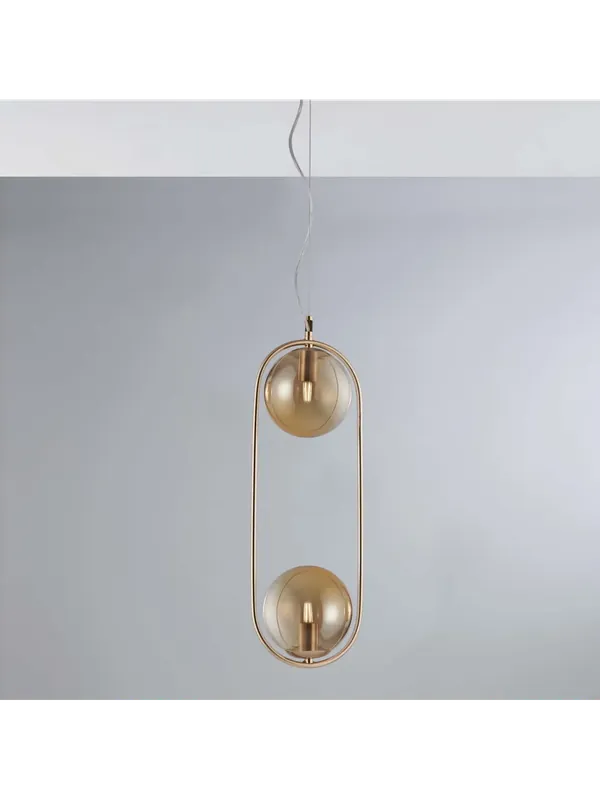 Occasione Lampadario moderno oro satinato con sfere a 2 luci luxury lgt 162