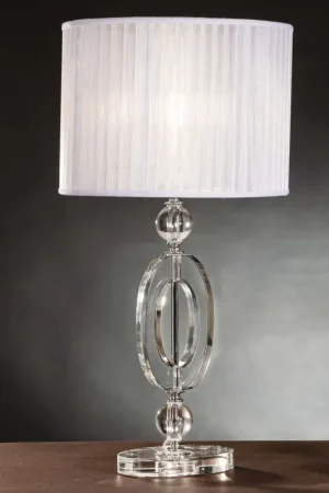 Spedito Oggi Lume grande da tavolo moderno in cristallo cromo design swarovsky coll. kr01
