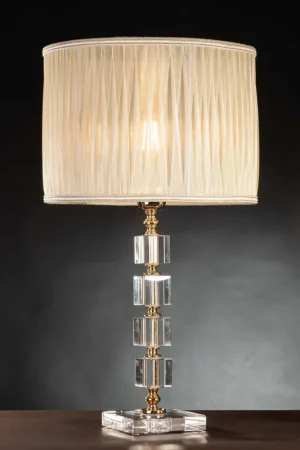 Scelto Dai Clienti Lume grande da tavolo classico in cristallo oro a 1 luce design swarovsky coll. cubo