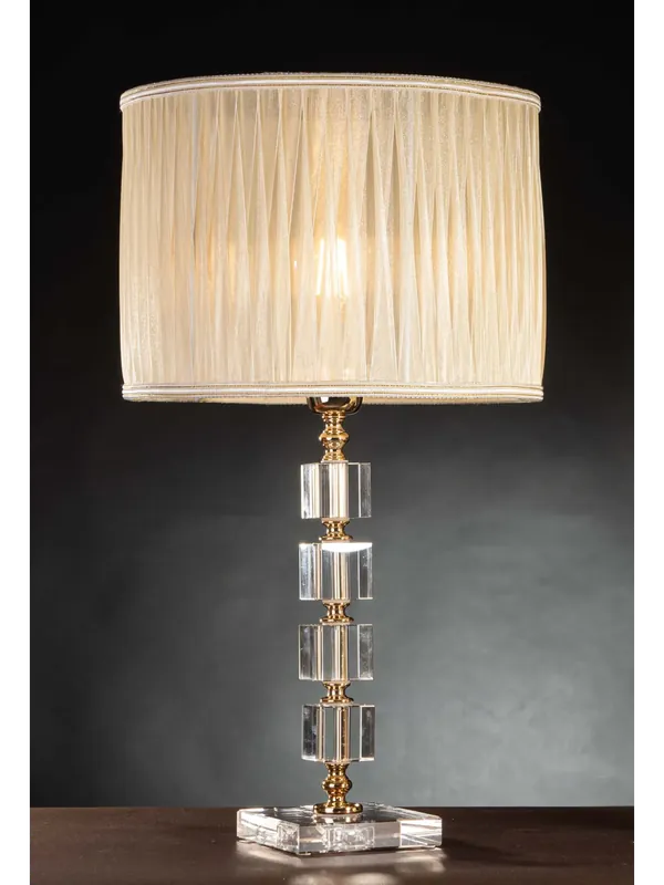 Scelto Dai Clienti Lume grande da tavolo classico in cristallo oro a 1 luce design swarovsky coll. cubo