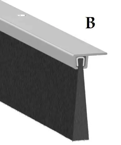 Supporto alluminio per bare strip Siat portoni, barre da 2,5m Tipo B Più Venduto