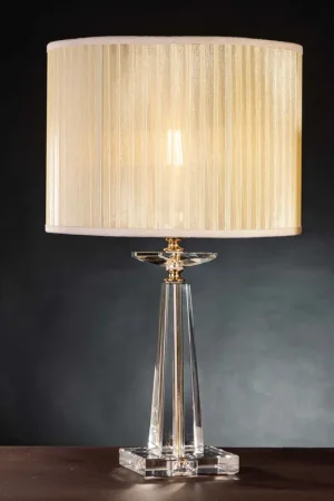 A Buon Prezzo Lume grande da tavolo classico in cristallo oro a 1 luce design swarovsky coll. marò