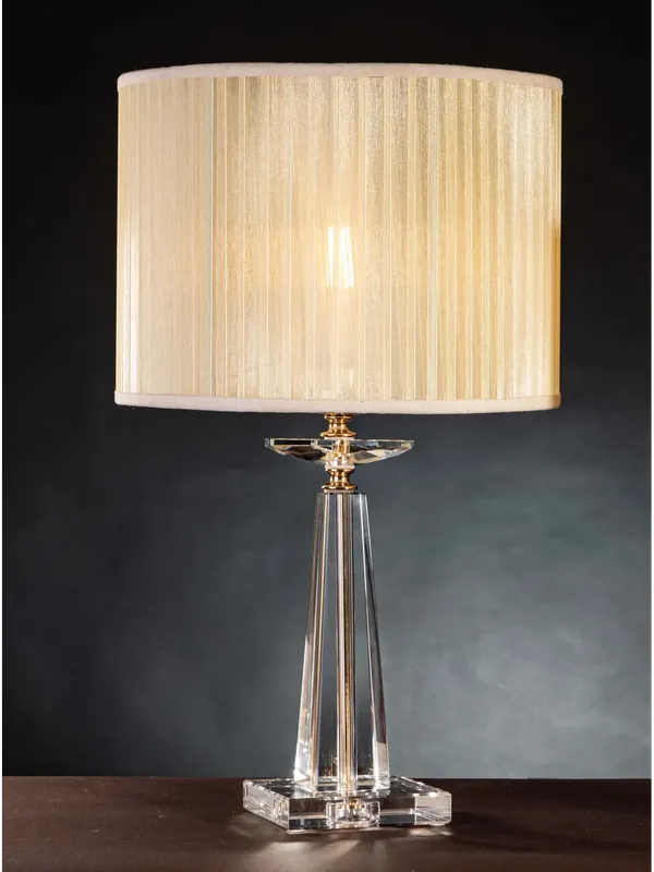 A Buon Prezzo Lume grande da tavolo classico in cristallo oro a 1 luce design swarovsky coll. marò