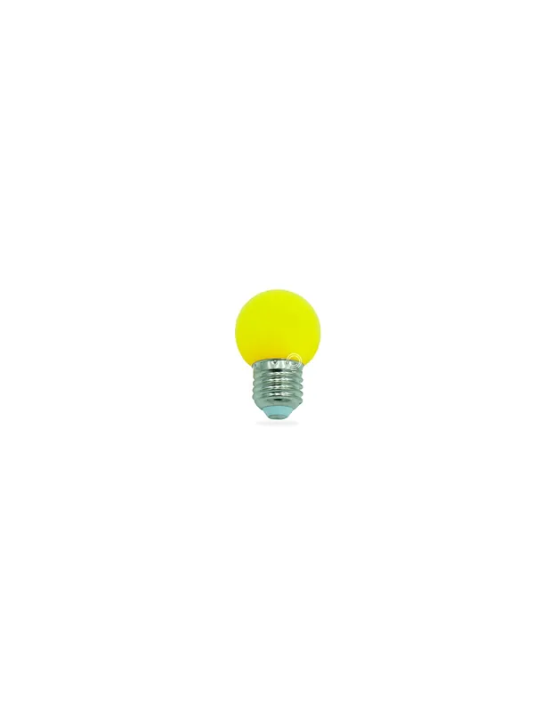 Ultime Pezzi Lampada led sferica vetro colorato giallo e27 0,9w d.45mm