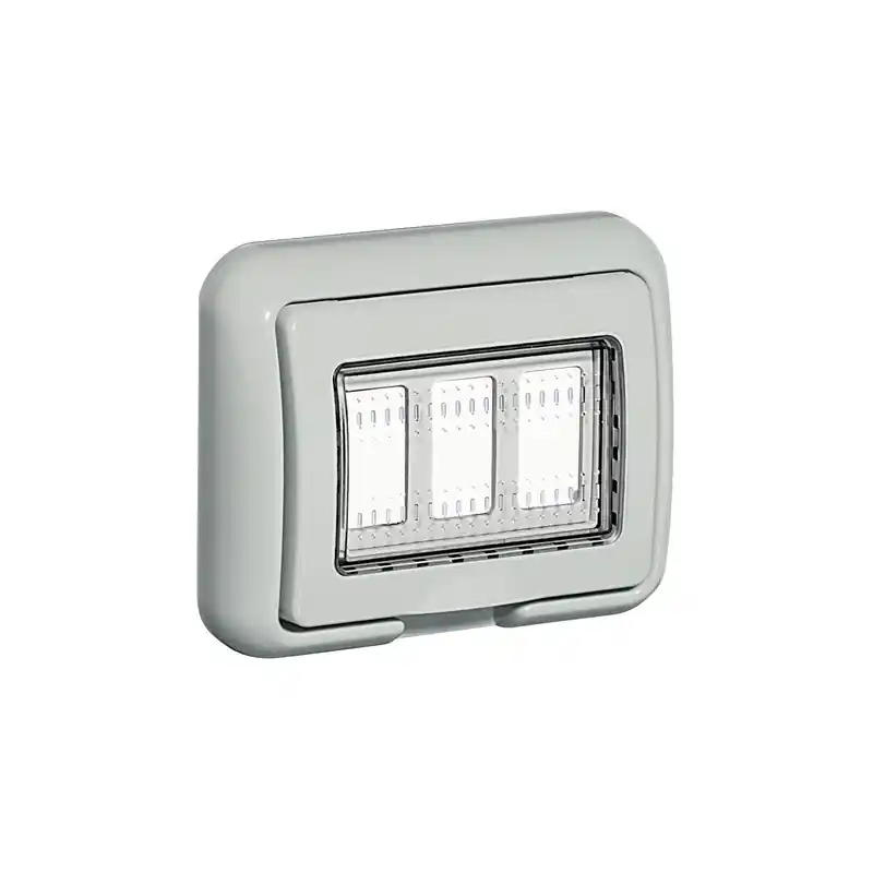 Offerta Limitata bticino idrobox matix coperchio ip55 3 posti moduli grigia placca stagna portafrutto bticino 25603