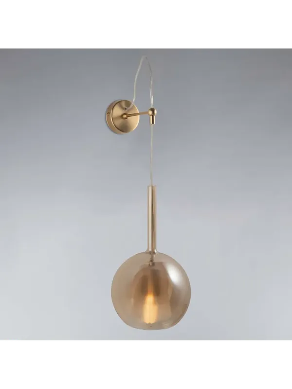 Applique moderno oro satinato con sfera a 1 luce luxury lgt 187 Quantità Limitata