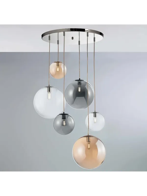 Direttamente Dal Produttore Lampadario moderno cromato con sfere a 6 luci luxury lgt 183