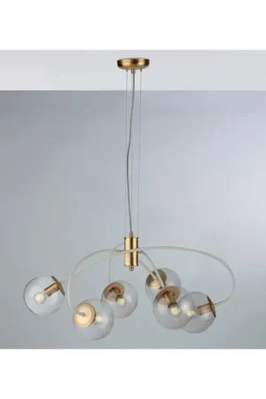 Ultime Pezzi Lampadario moderno bianco oro con sfere a 6 luci luxury lgt 181