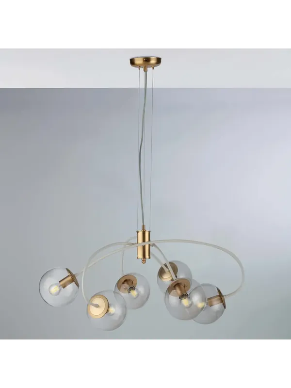 Ultime Pezzi Lampadario moderno bianco oro con sfere a 6 luci luxury lgt 181