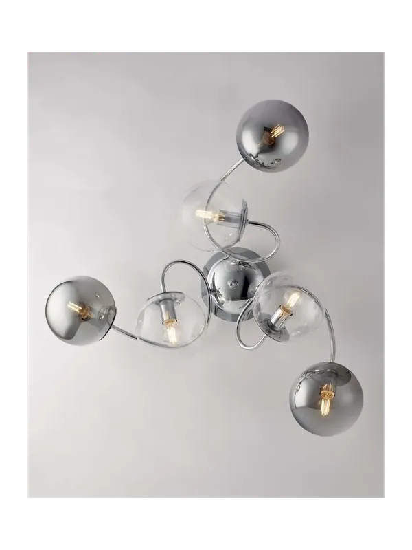 Plafoniera moderna cromata con sfere a 6 luci luxury lgt 180 Nuovo Arrivo
