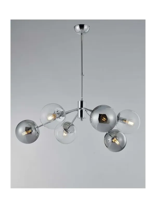 Spedito Oggi Lampadario moderno cromato con sfere a 6 luci luxury lgt 179