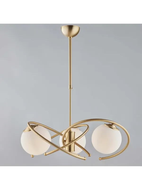 Lampadario moderno oro satinato con sfere a 3 luci luxury lgt 175 Subito Disponibile