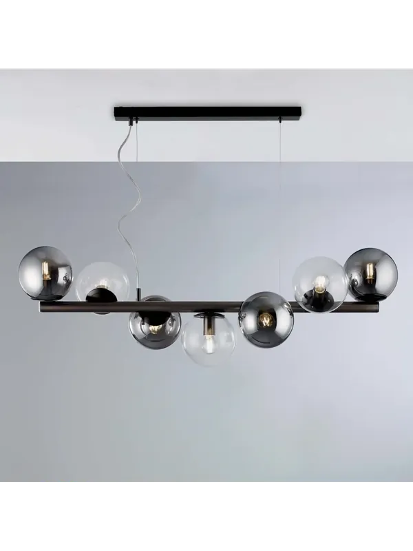 Lampadario moderno nero con sfere a 7 luci luxury lgt 174 Offerta Speciale