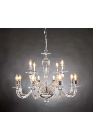 Super Prezzo Lampadario contemporaneo in cristallo a 12 luci Design Swarovsky coll. sparta