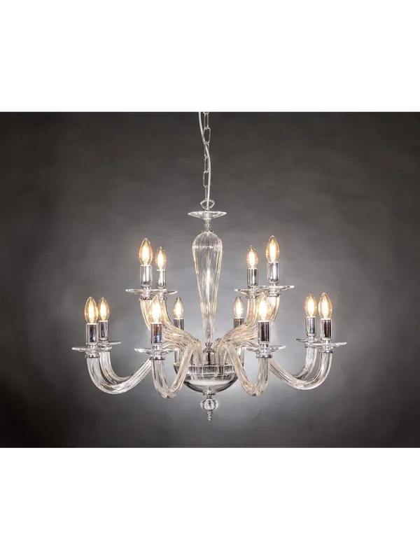 Super Prezzo Lampadario contemporaneo in cristallo a 12 luci Design Swarovsky coll. sparta
