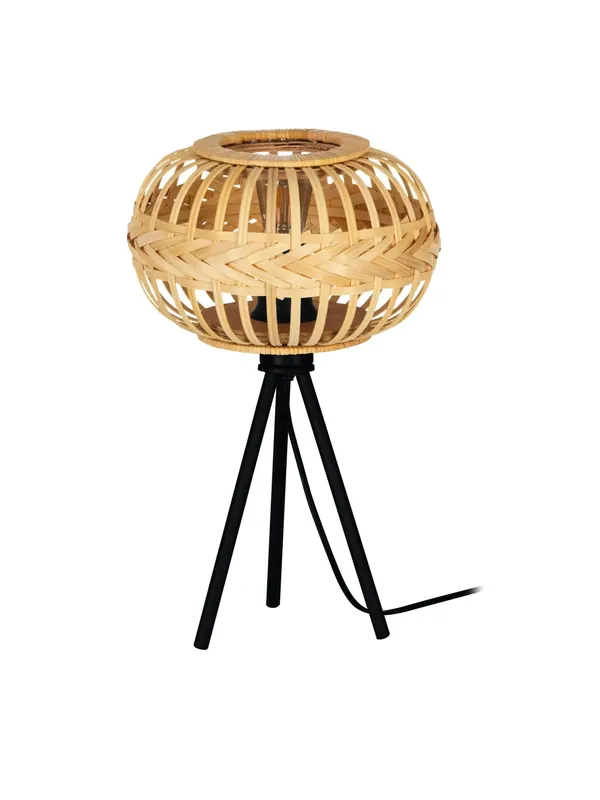 Lampada da tavolo rustica in metallo e legno naturale a 1 luce GL1925 Saldi