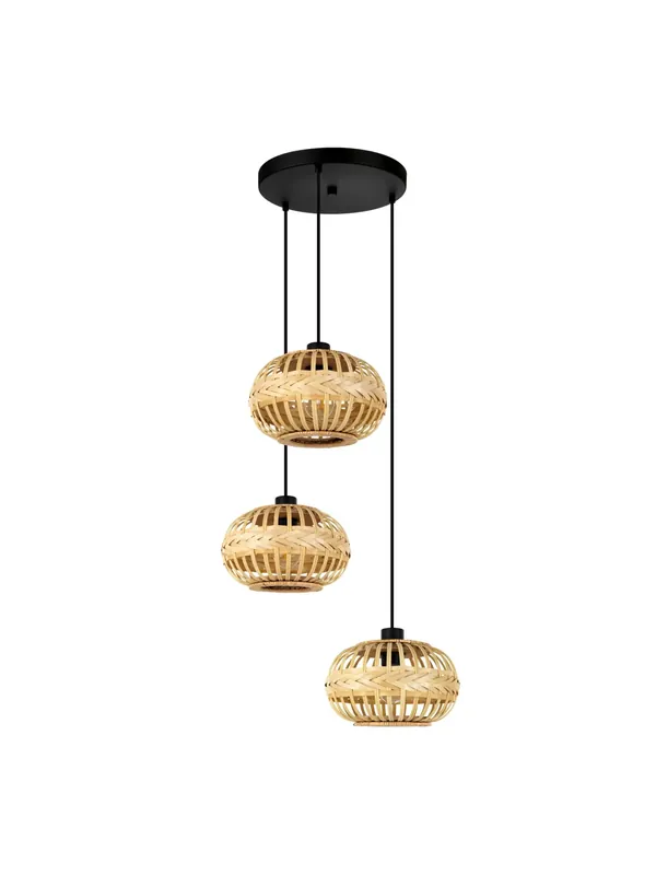 Bestseller Lampadario rustico in metallo e legno naturale a 3 luci GL1924