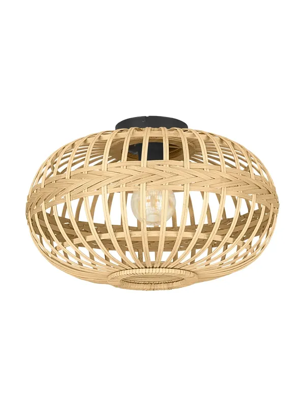 Prezzo Ridotto Plafoniera rustica in metallo e legno naturale a 1 luce GL1922