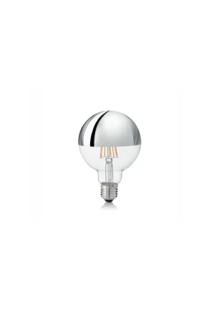 Nuova Collezione Lampadina forma globo D.95 E27 8w cupola argentata 520lm 3000k