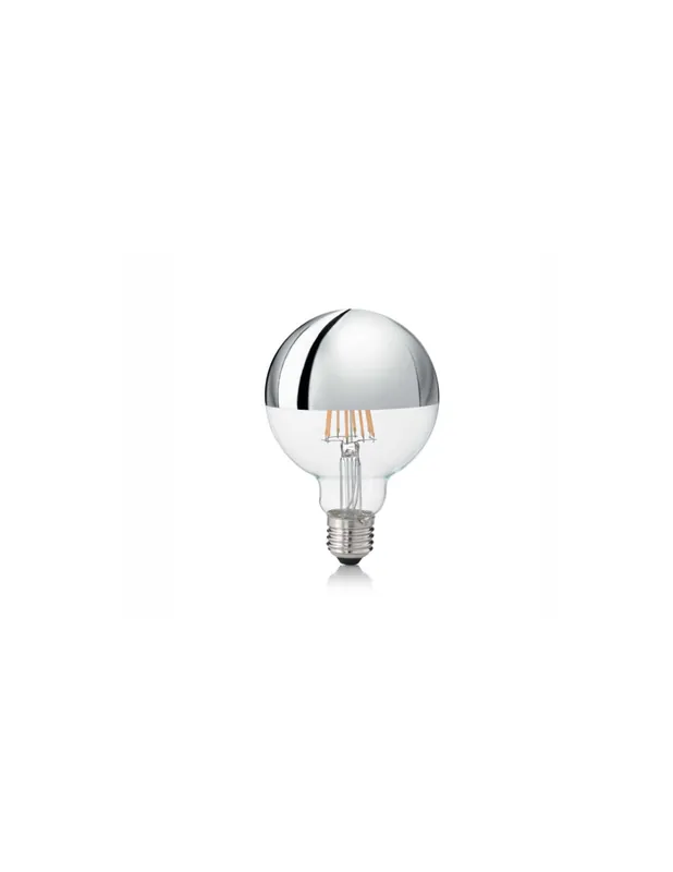 Nuova Collezione Lampadina forma globo D.95 E27 8w cupola argentata 520lm 3000k