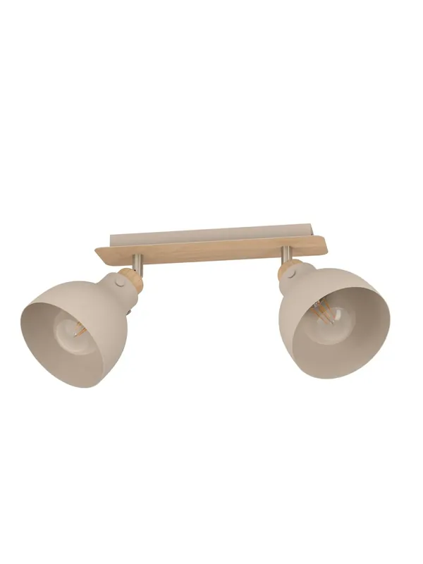 Plafoniera con faretti spot moderna design tortora a 2 luci GL1897 Pagamento Sicuro