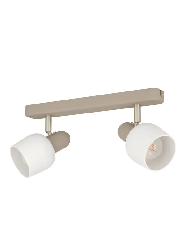 Compra Adesso Plafoniera con faretti spot moderna design tortora a 2 luci GL1894