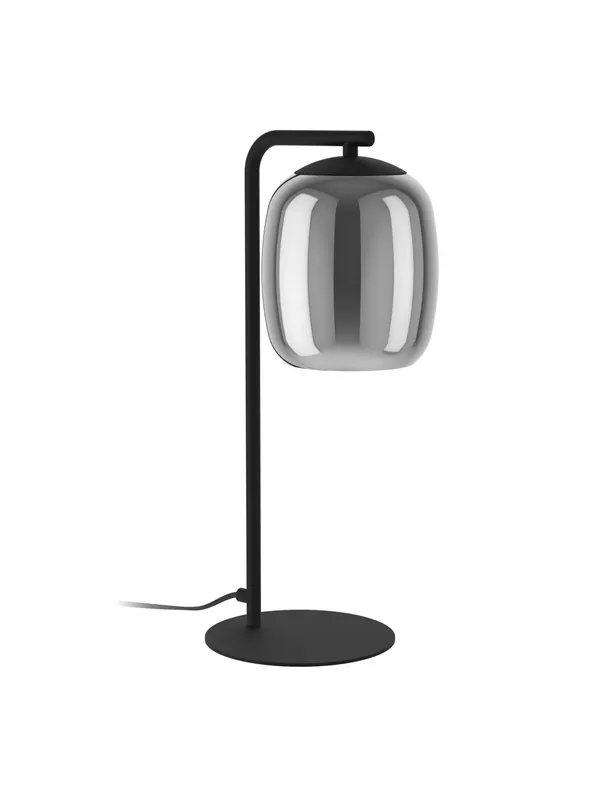 Lampada lume moderno nero con vetro cromo a 1 luce GL1834 Offerta Speciale